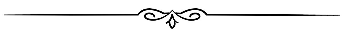 A black horizontal line with ornate scroll flourishes at the center, shown on a plain white background.